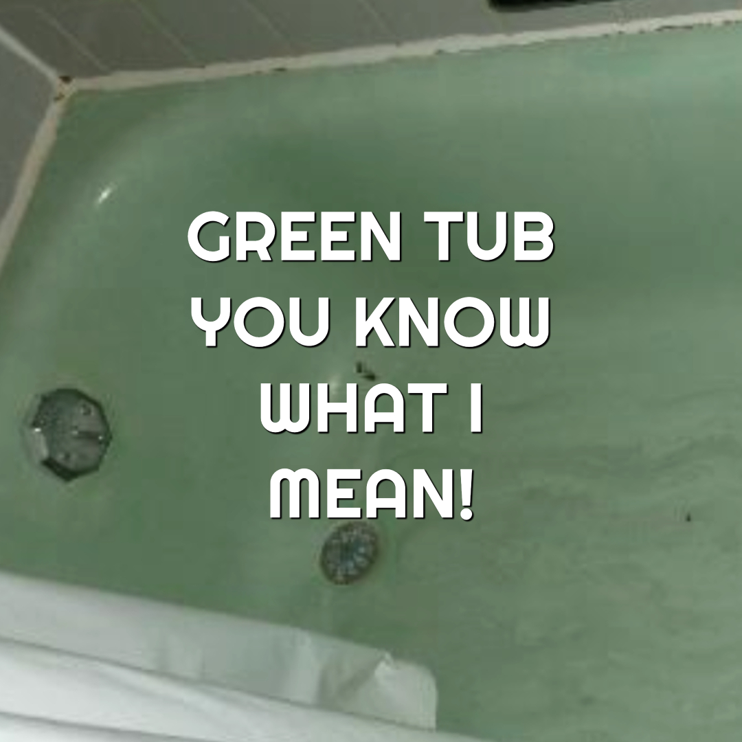 Green bathtub installed in a renovated bathroom in Hamilton