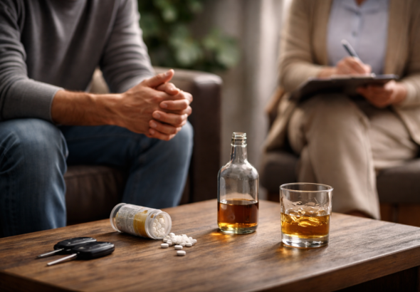 Virtual counselling session for substance abuse support